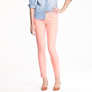 J Crew Ankle Toothpick Jeans in peach